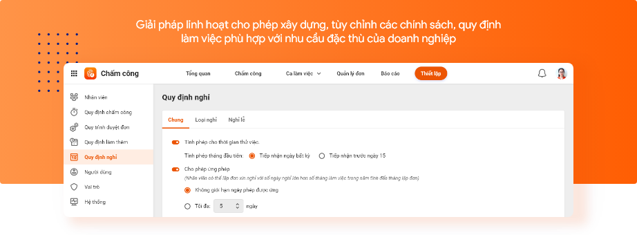 phan-mem-cham-cong-tinh-luong - Chủ động thiết lập ca làm việc & chấm công chính xác