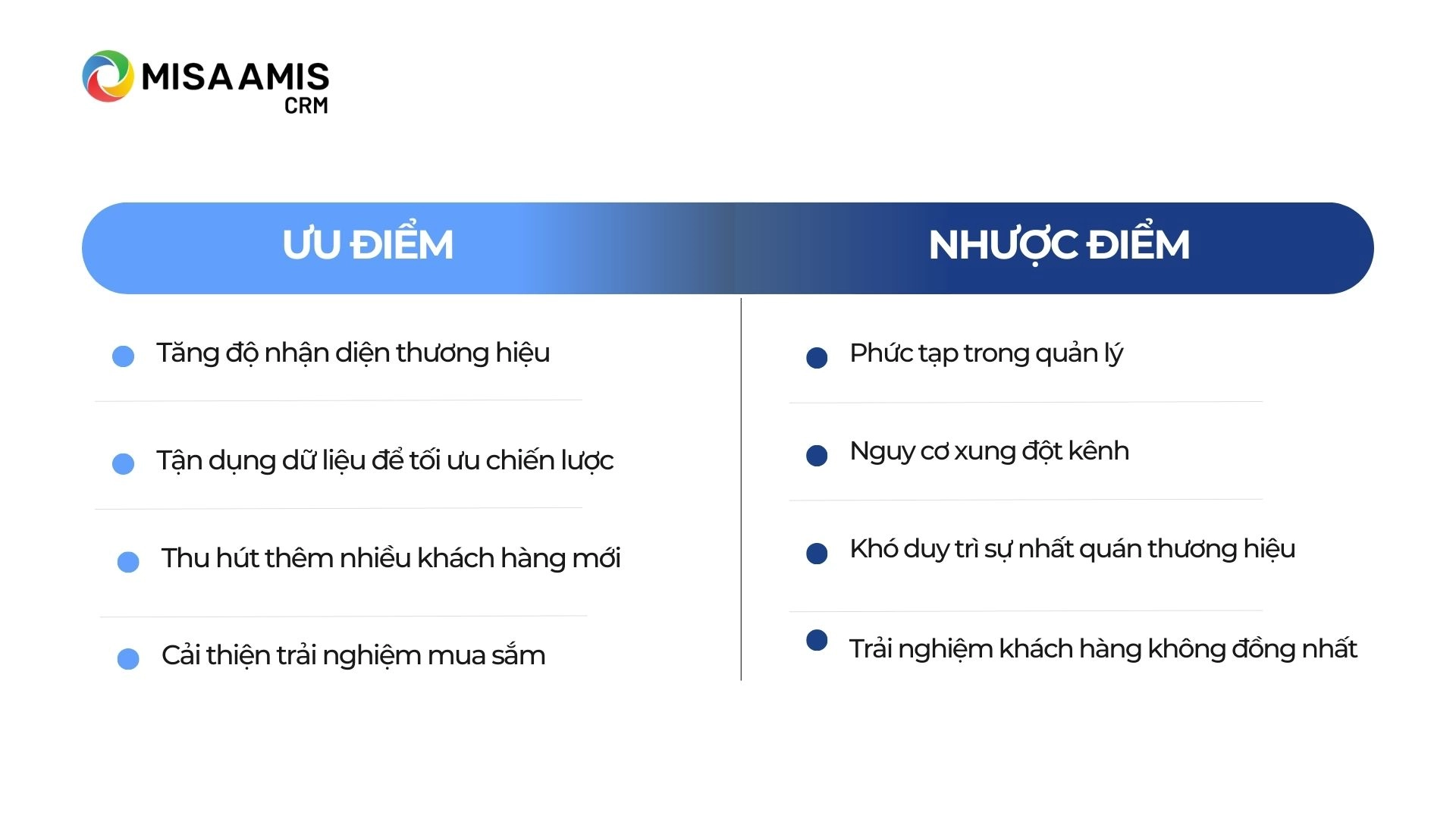 Ưu-nhược điểm của bán hàng đa kênh