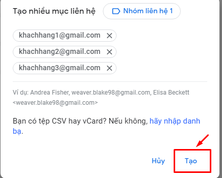 tạo email hàng loạt bằng gmail
