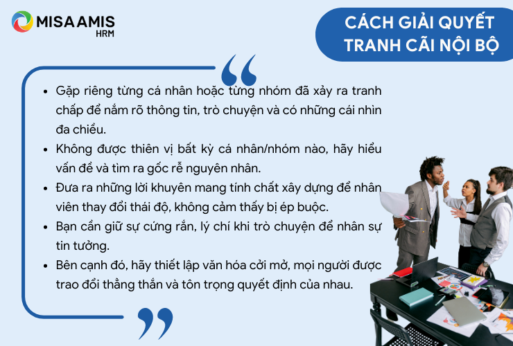 Cách giải quyết tranh cãi nội bộ