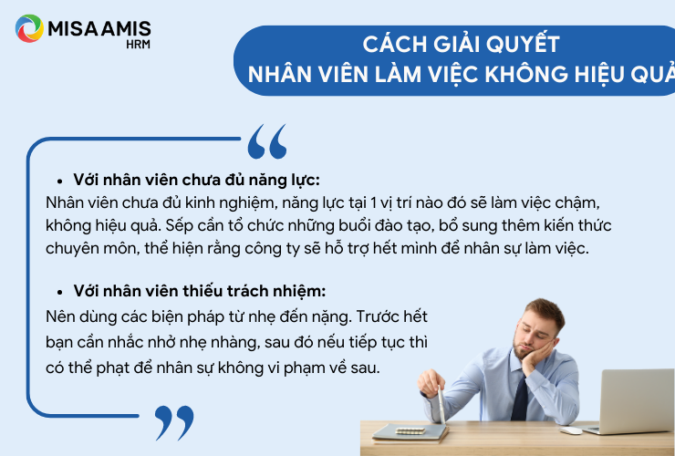 Cách giải quyết nhân viên làm việc không hiệu quả