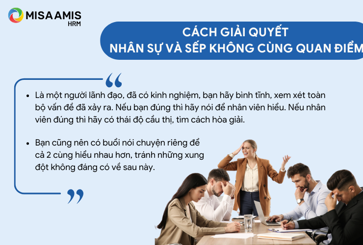 Cách giải quyết nhân sự và Sếp không cùng quan điểm