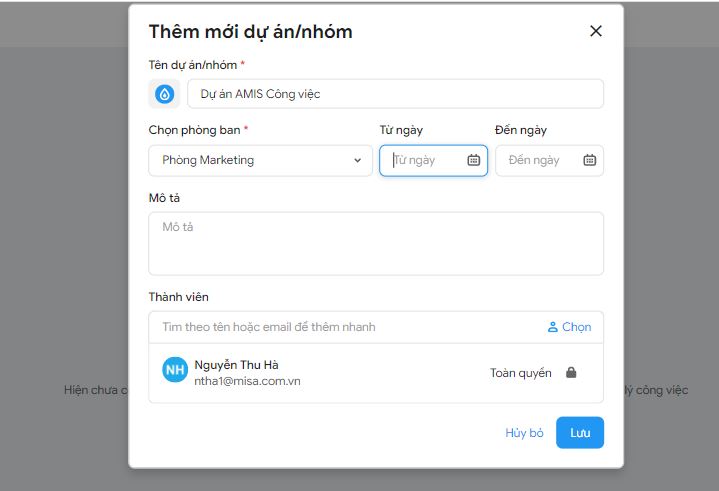 thêm dự án