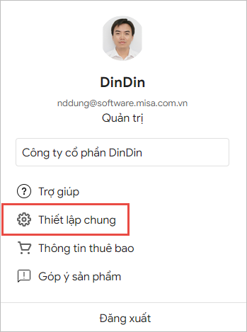 thiết lập tài khoản ủy quyền