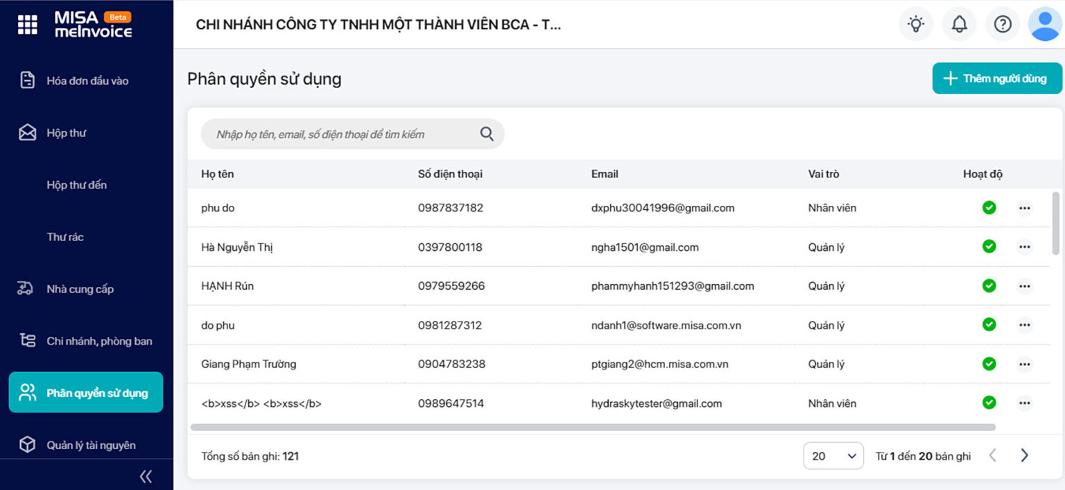 hóa đơn điện tử đầu vào