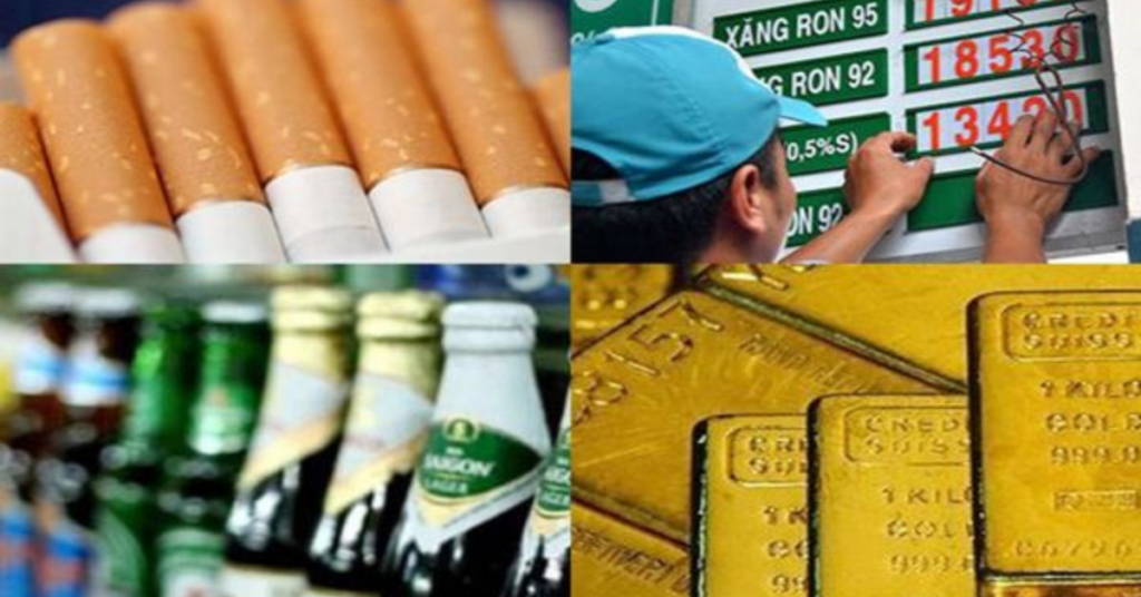 Các mặt hàng chịu thuế tiêu thụ đặc biệt