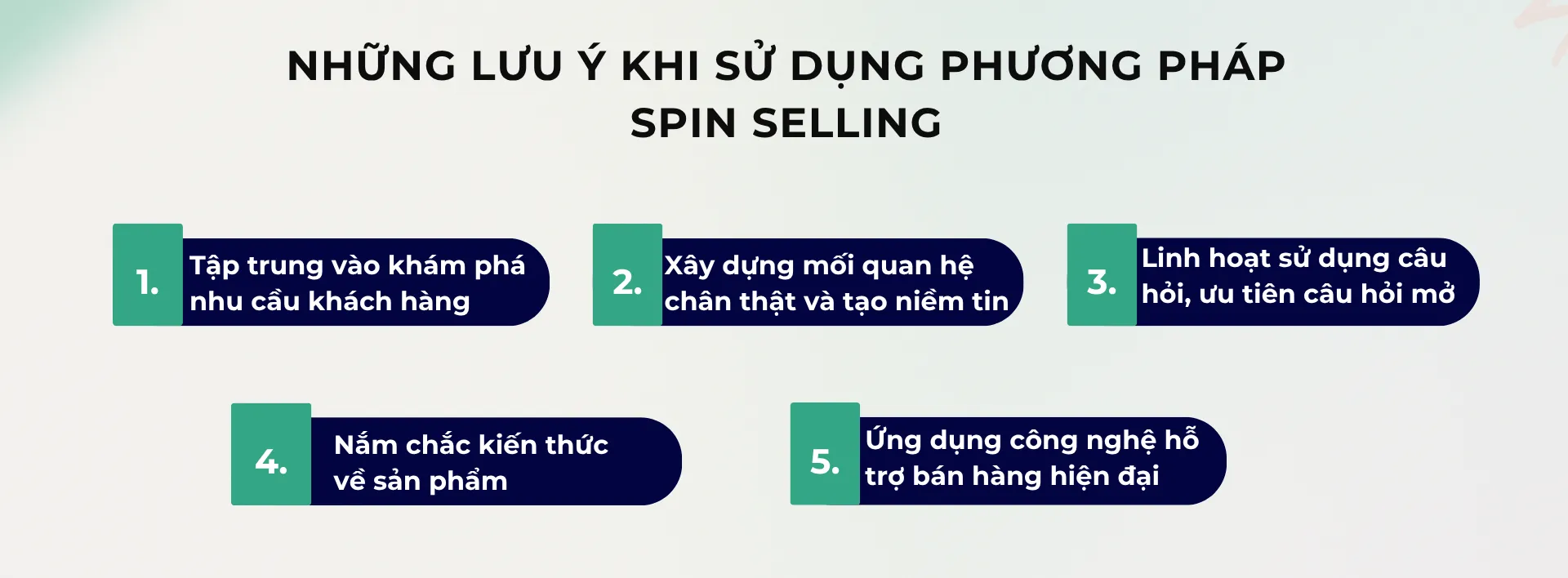 Những lưu ý khi sử dụng phương pháp SPIN selling
