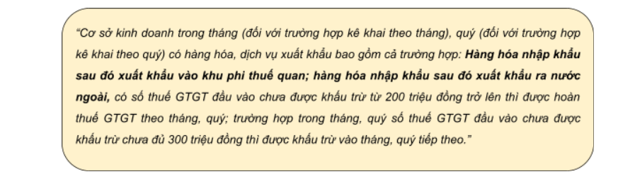 hàng nhập khẩu sau đó xuất khẩu luật mới