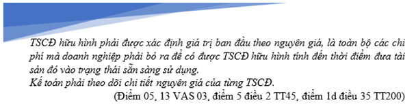 Xác định nguyên giá TSCĐ hữu hình