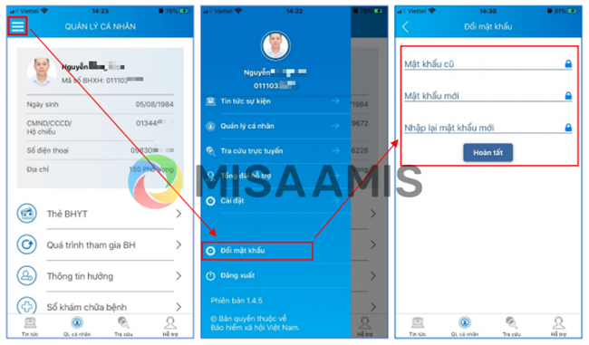 Hướng dẫn đổi mật khẩu VssID