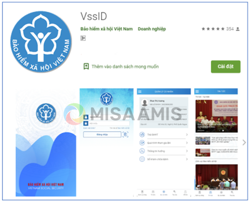 Ứng dụng BHXH VssID trên hệ điều hành Android