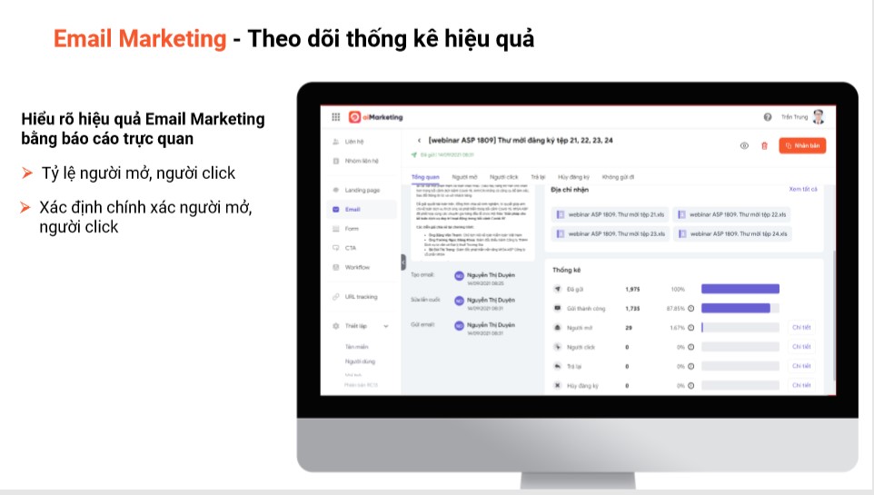theo dõi thống kê hiệu quả email marketing