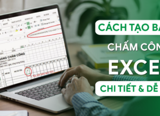 bảng chấm công excel