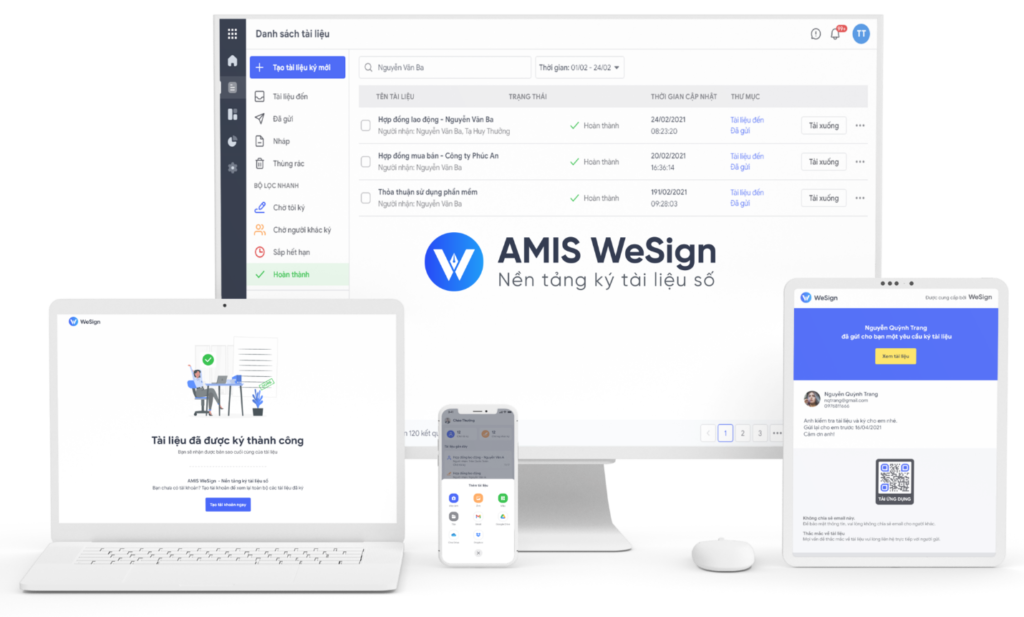 Ký tài liệu số nhanh chóng với AMIS WeSign, các chương trình, quyết định được phê duyệt, triển khai nhanh chóng