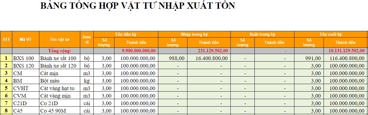 file excel quản lý kho đơn giản miễn phí 2