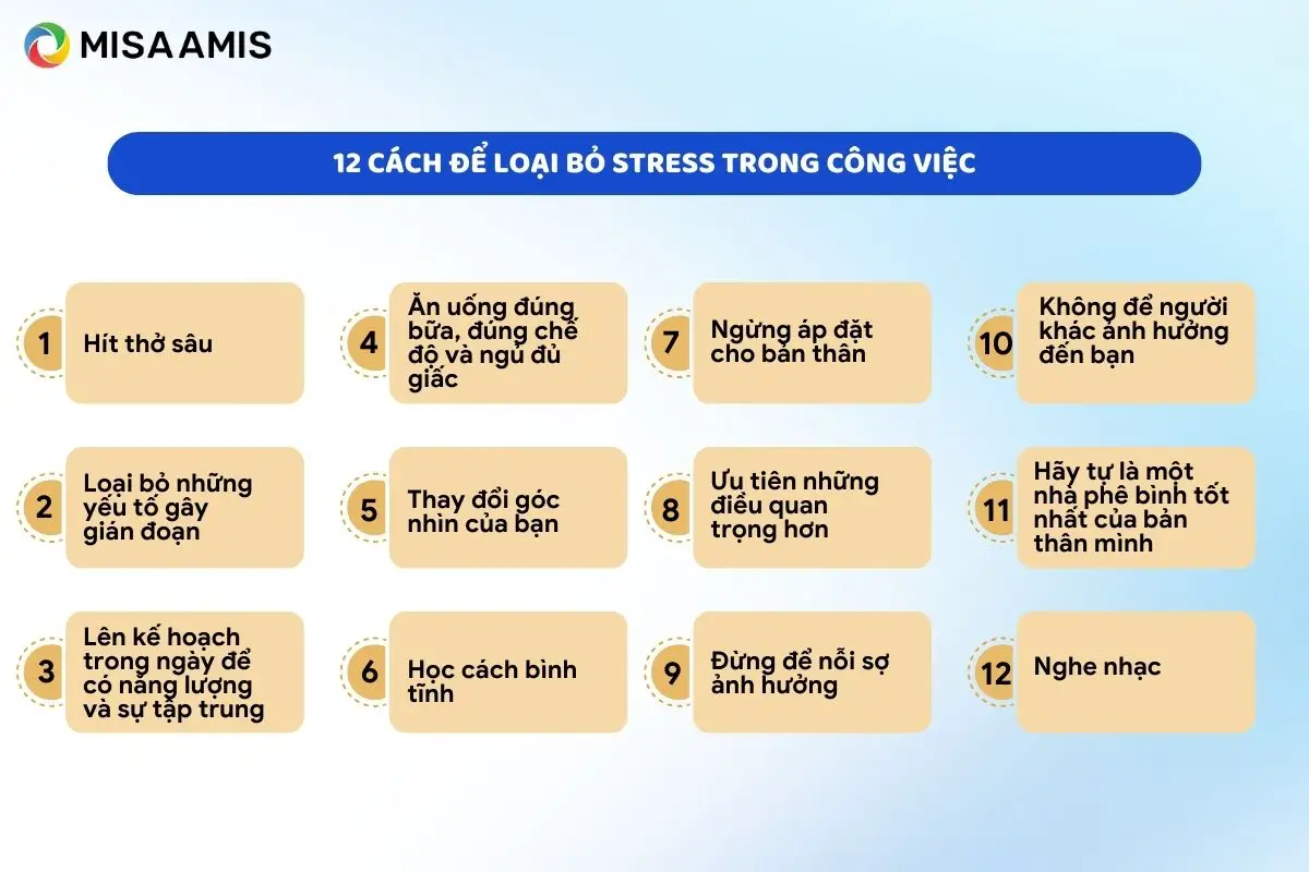 12 cách để loại bỏ Stress trong công việc