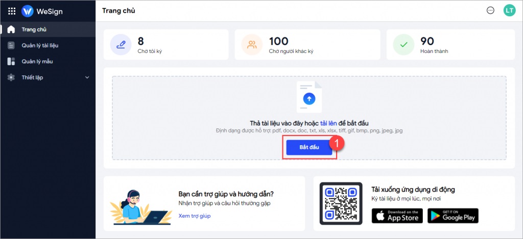 Tải tài liệu cần được ký kết trực tuyến lên