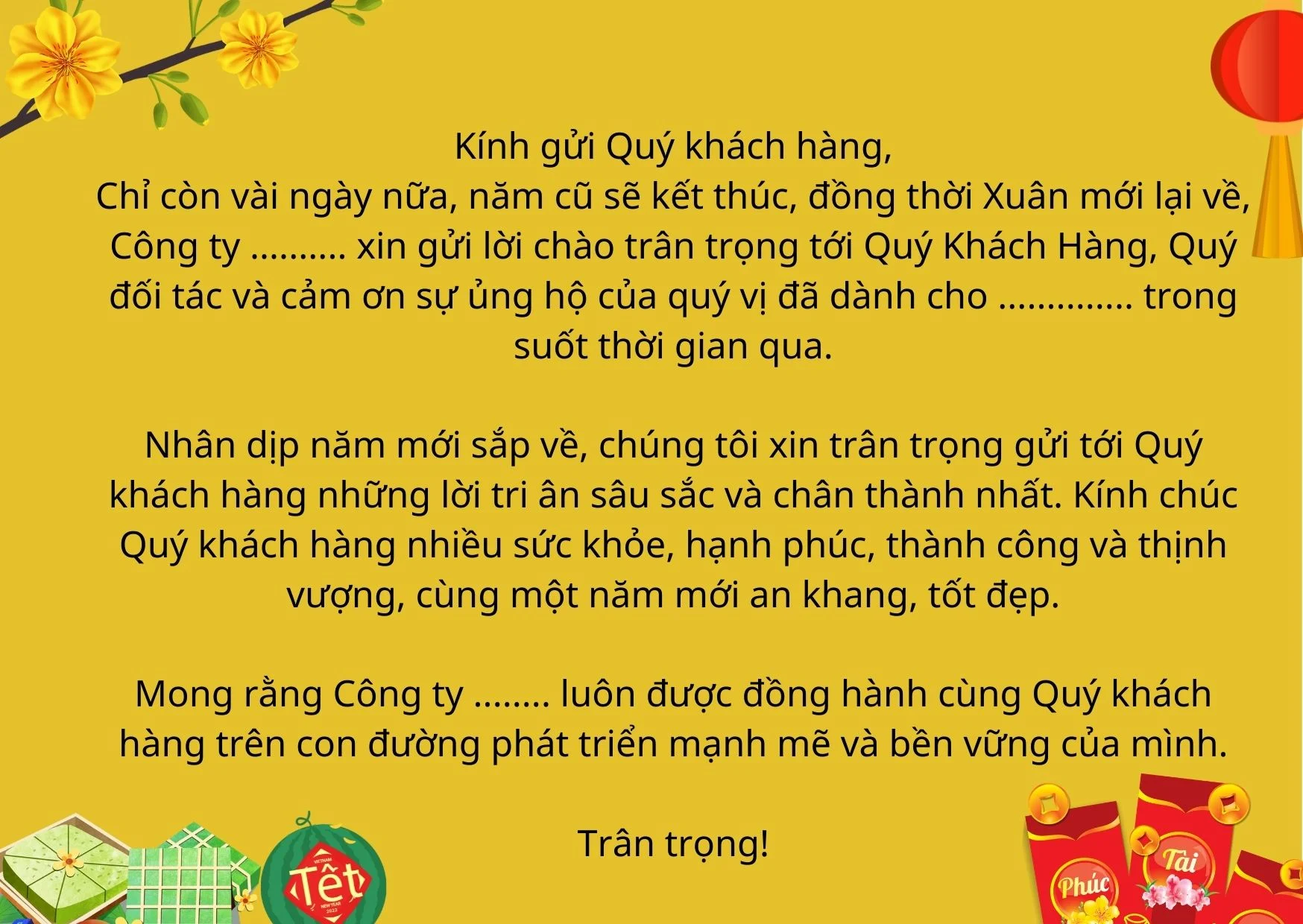 Mẫu email chúc Tết khách hàng hay nhất 
