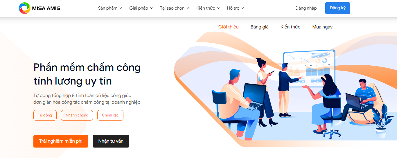 phần mềm misa amis chấm công