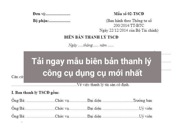 biên bản thanh lý công cụ dụng cụ