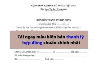 mẫu biên bản thanh lý hợp đồng