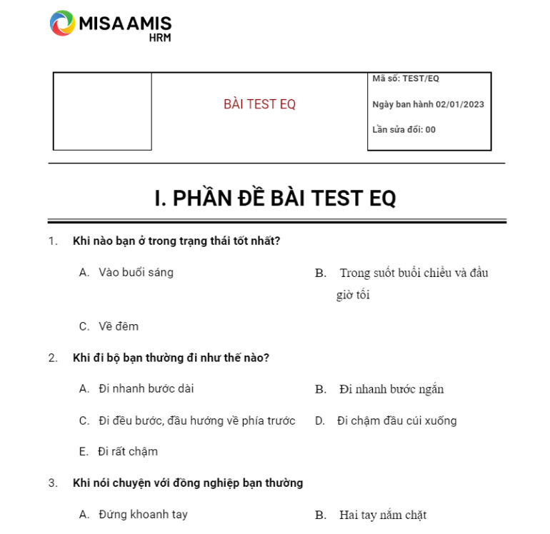 bài test eq tuyển dụng nhân sự