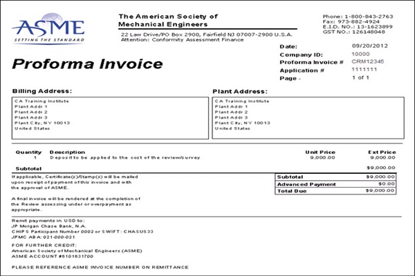 Mẫu hóa đơn thương mại chiếu lệ (Proforma Invoice)
