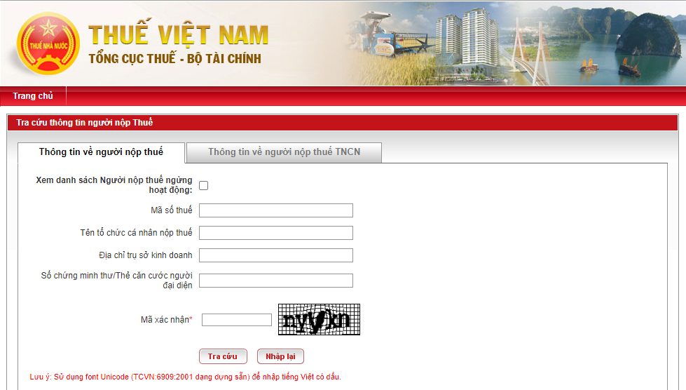 tra cứu mã số thuế