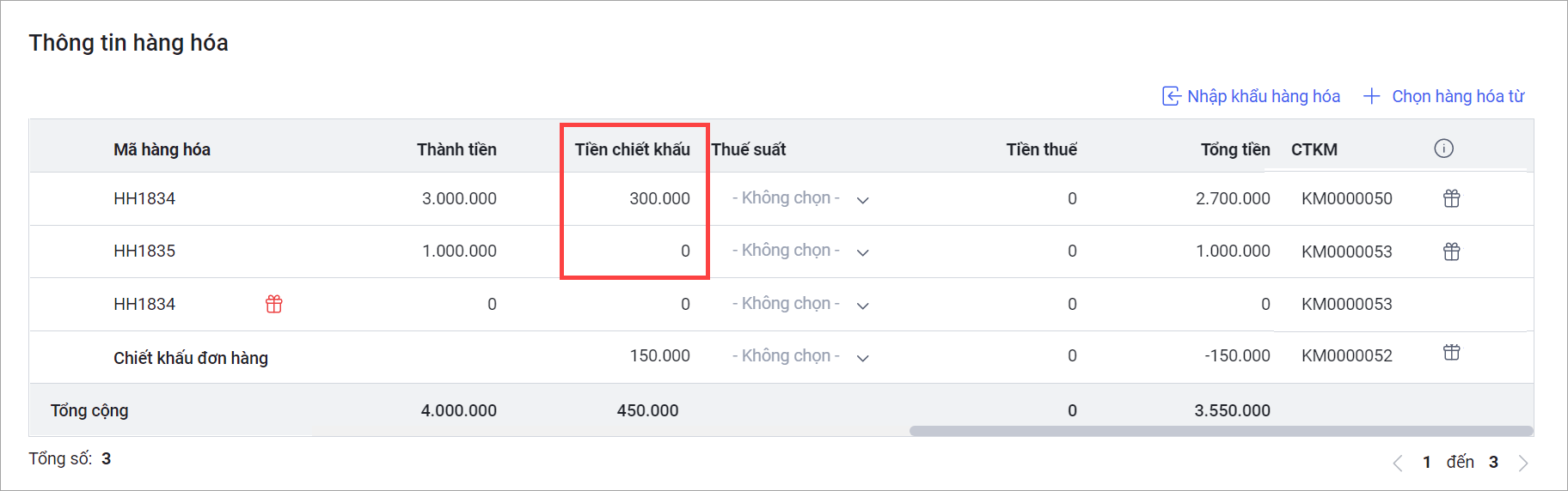 Chiết khấu phần trăm bán hàng - MISA AMIS CRM