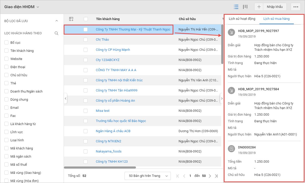 data khách hàng được lưu trữ tập trung