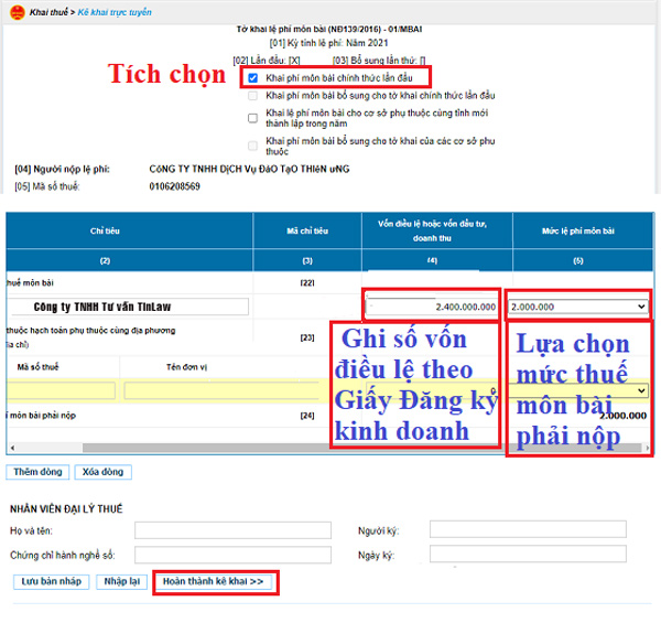 cách nộp thuế môn bài hộ kinh doanh