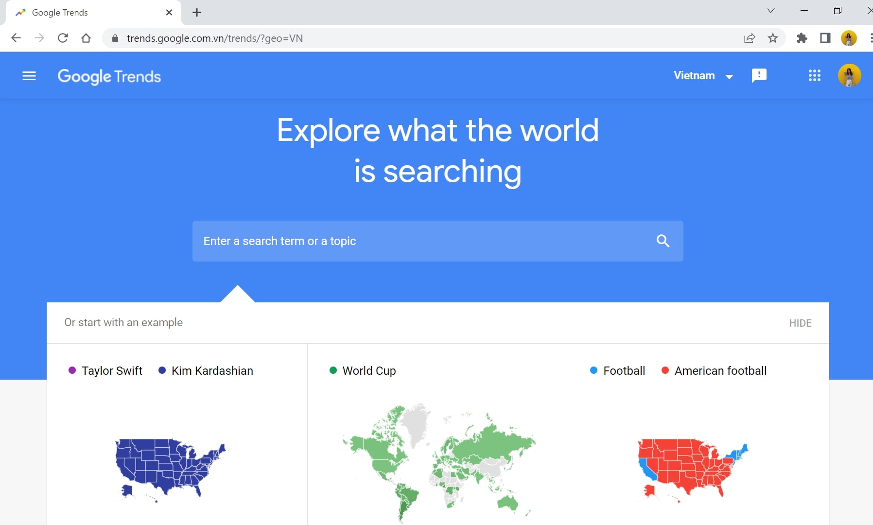 Google trends tìm từ khóa xu hướng