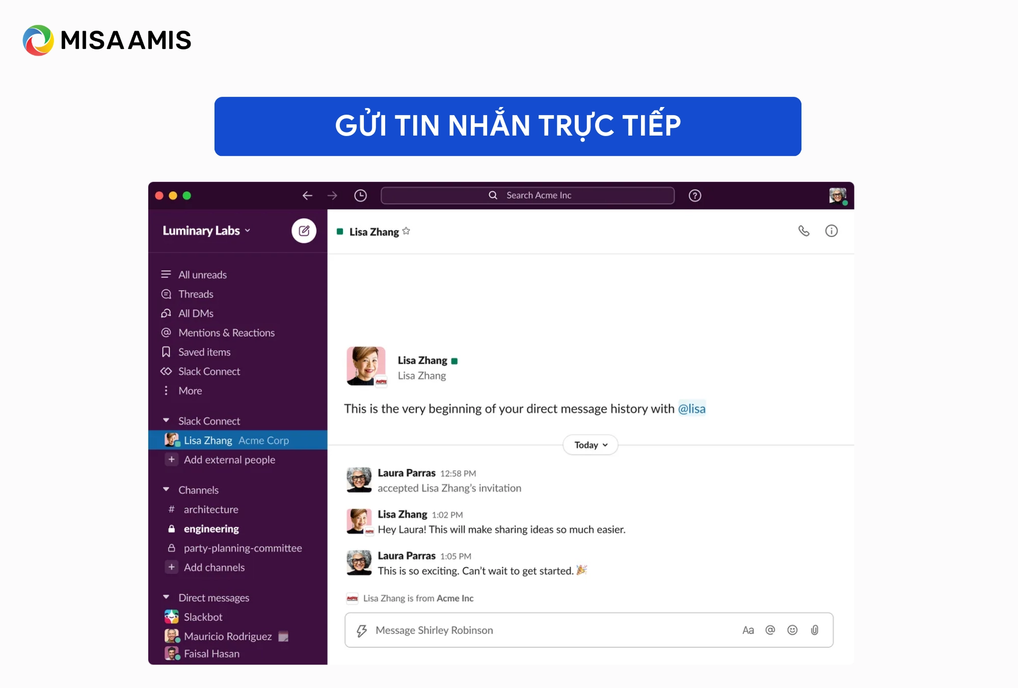 gửi tin nhắn trên Slack