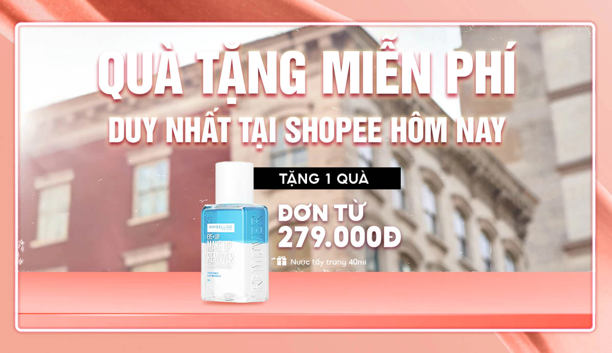 Quà tặng kích thích khách mua tăng giá trị đơn hàng của Mayberline