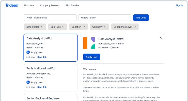 ung dung tuyen dung Indeed Job Search