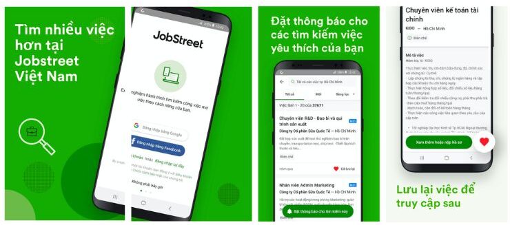 App tìm việc làm, tuyển dụng JobStreet được nhà cung cấp đầu tư giao diện đẹp, chỉn chu