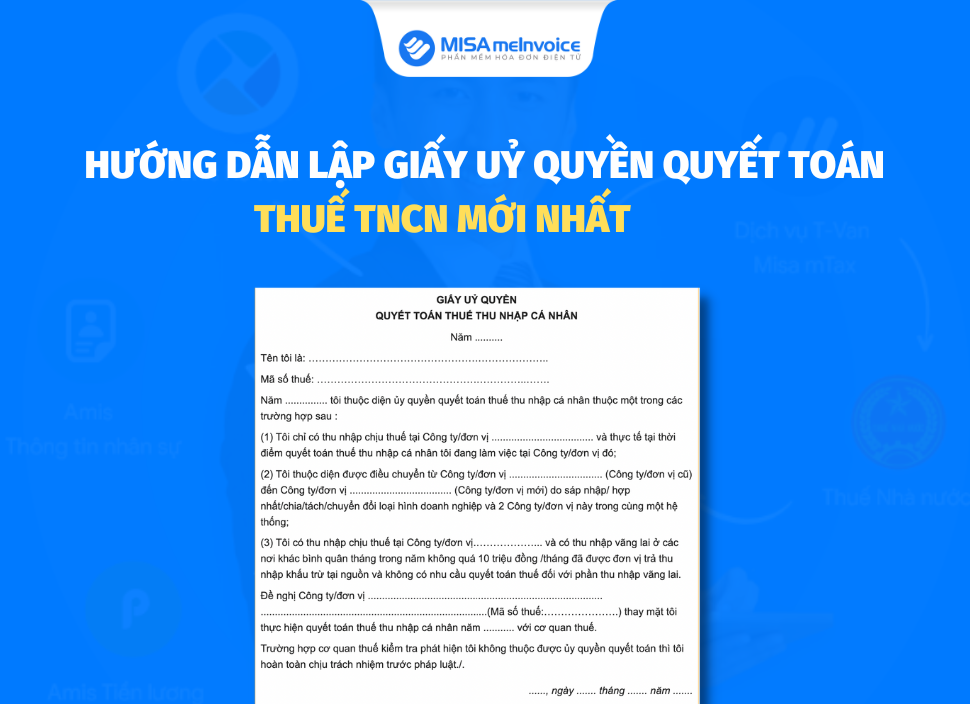 ủy quyền quyết toán thuế thu nhập cá nhân