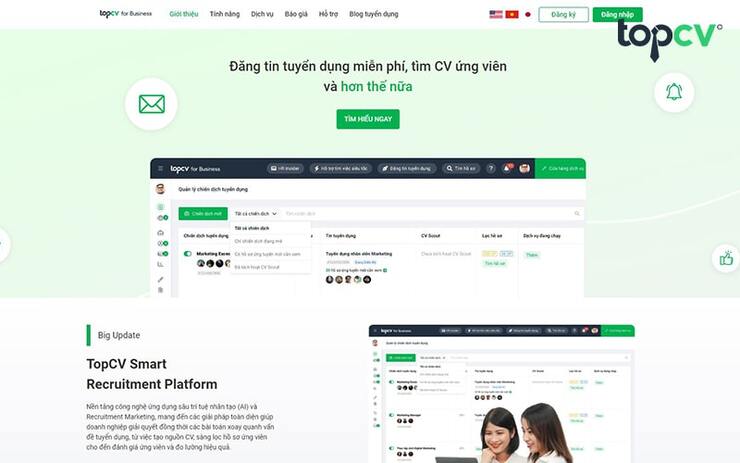 TopCV được mệnh danh là trang tuyển dụng miễn phí hiệu quả