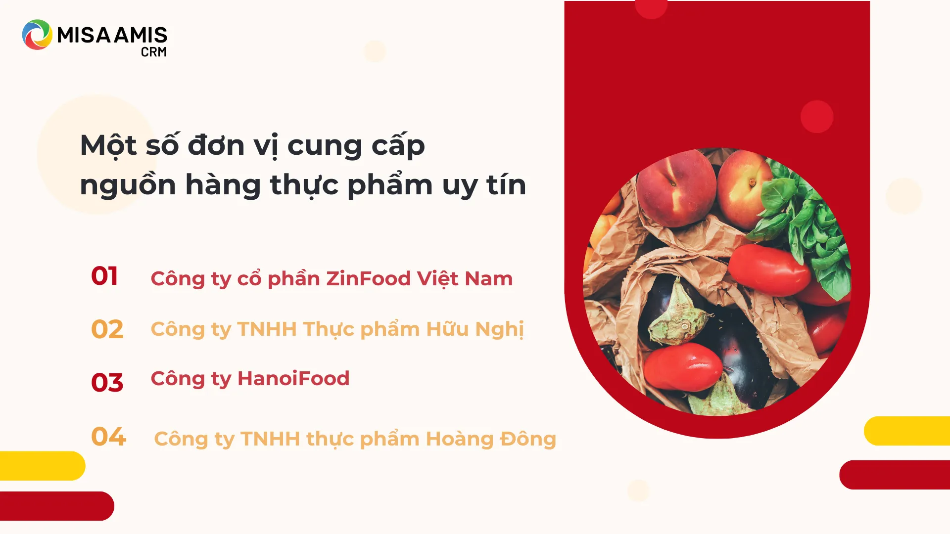 Một số đơn vị cung cấp nguồn hàng thực phẩm uy tín