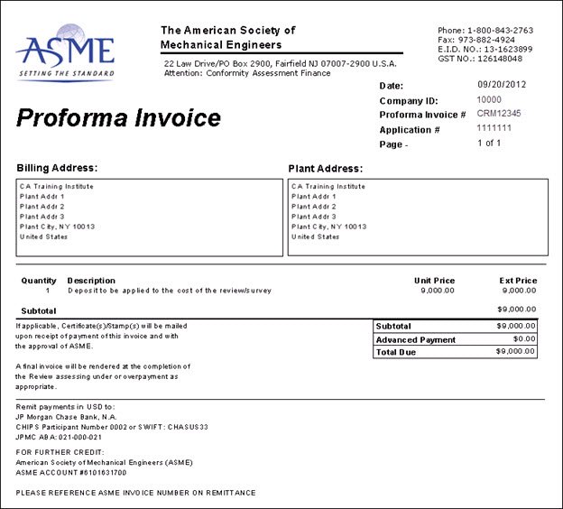 Mẫu Proforma Invoice mới nhất