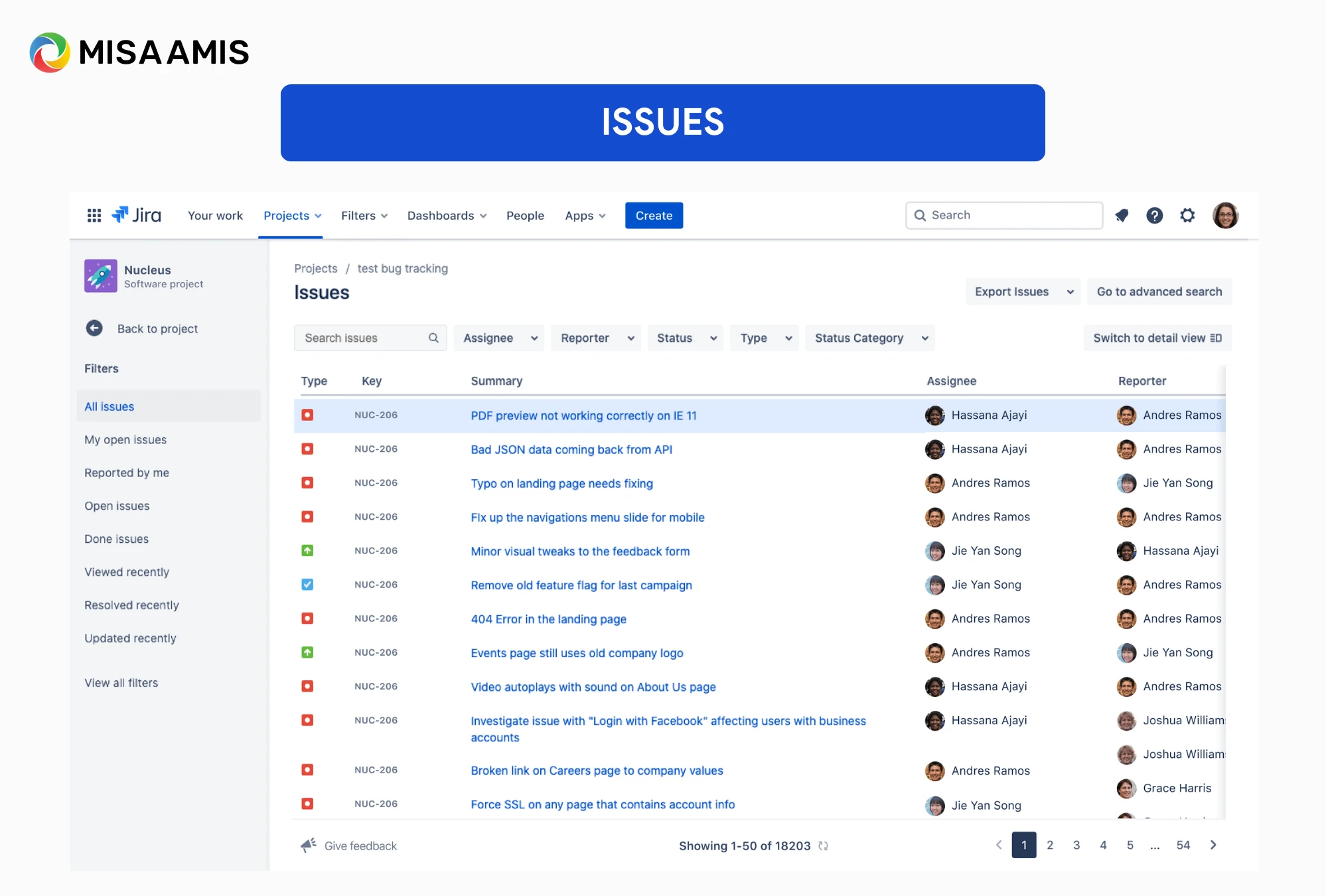 Issue trong phần mềm jira
