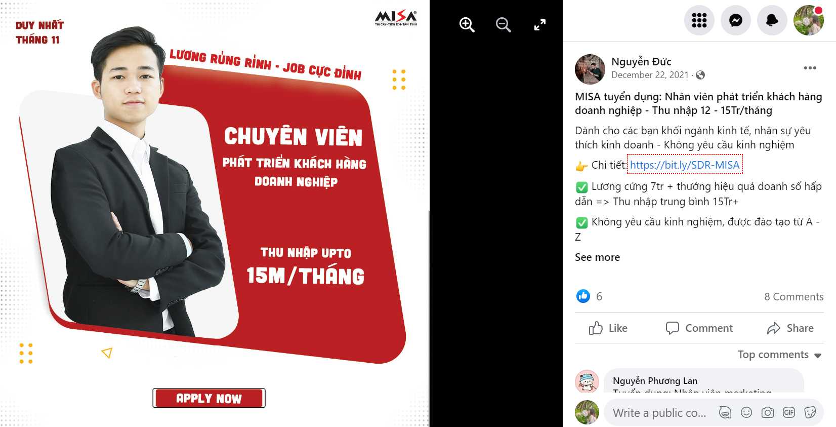 Mẫu đăng tin tuyển dụng trên Facebook