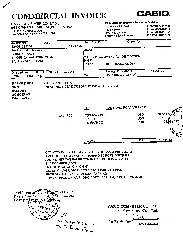 Commercial Invoice là gì? 