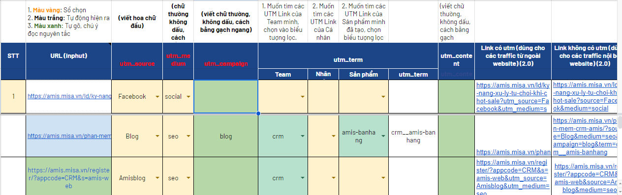 gắn utm cho link social