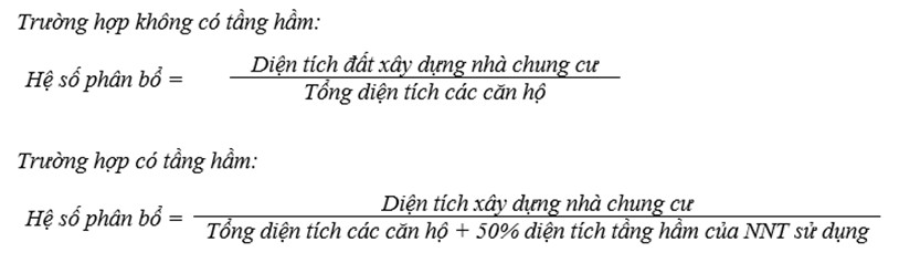 Công thức tính hệ số phân bổ