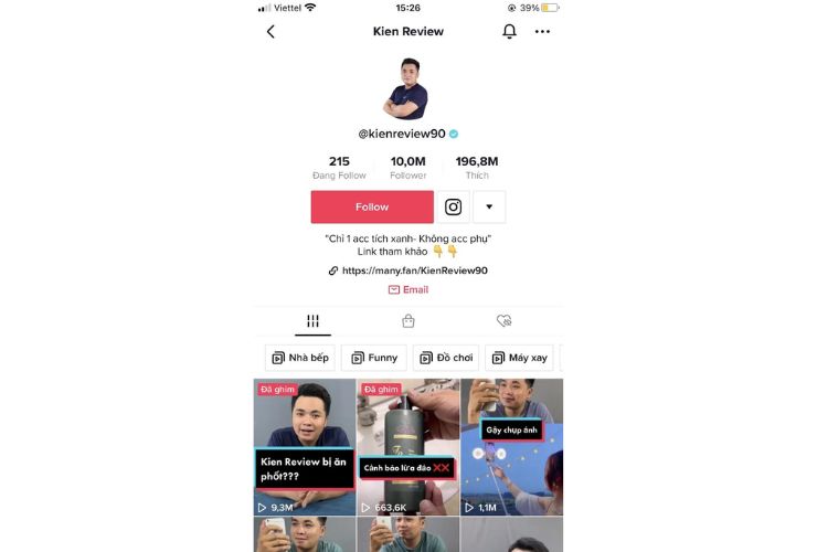 Nguồn: kênh Tiktok Kiên review