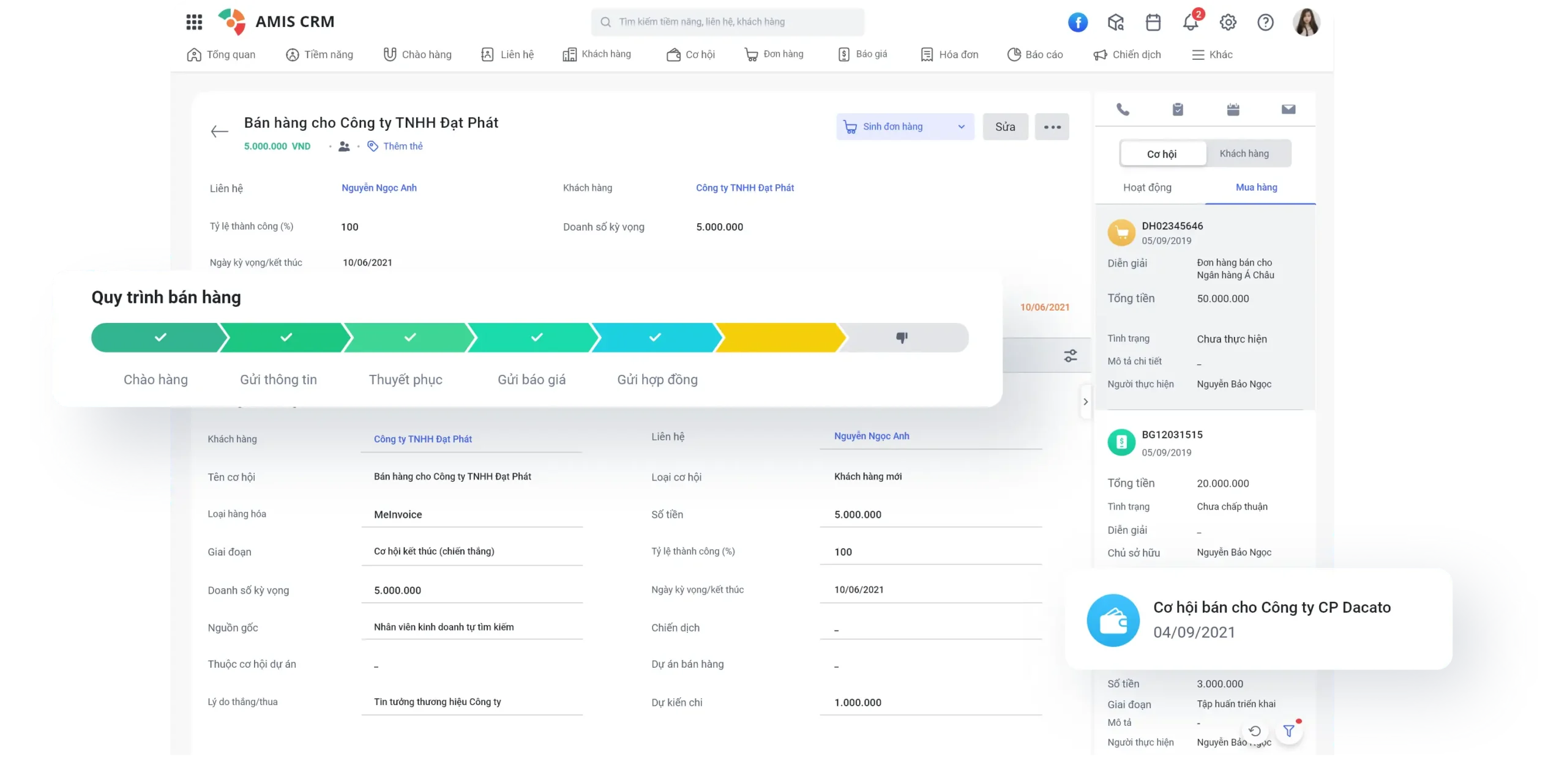 Ứng dụng CRM quản lý quy trình tiếp cận, chăm sóc, gia tăng chuyển đổi khách hàng.