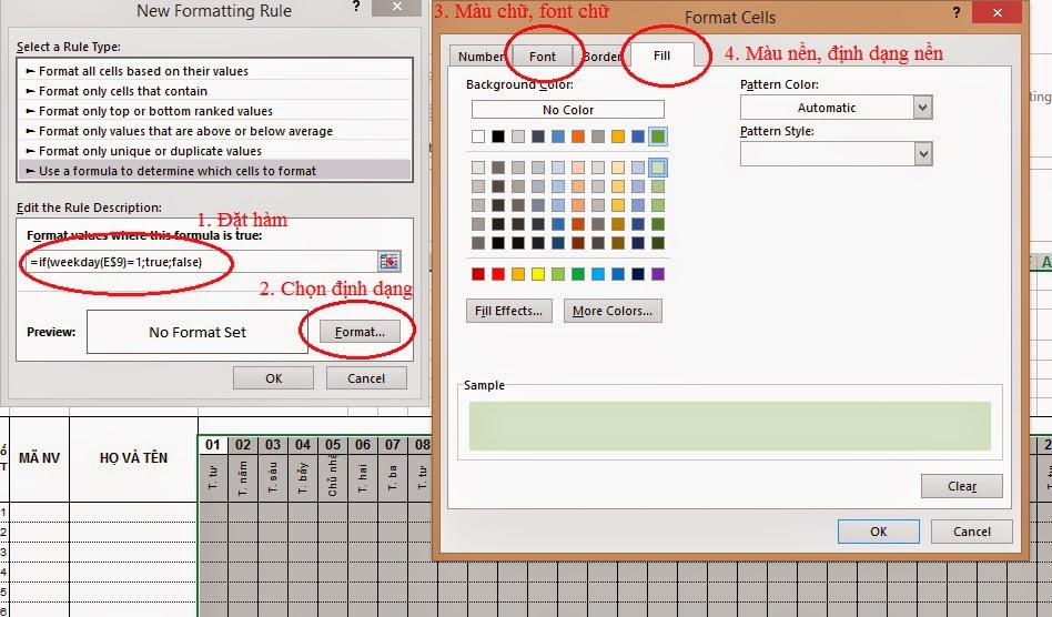 bảng chấm công excel