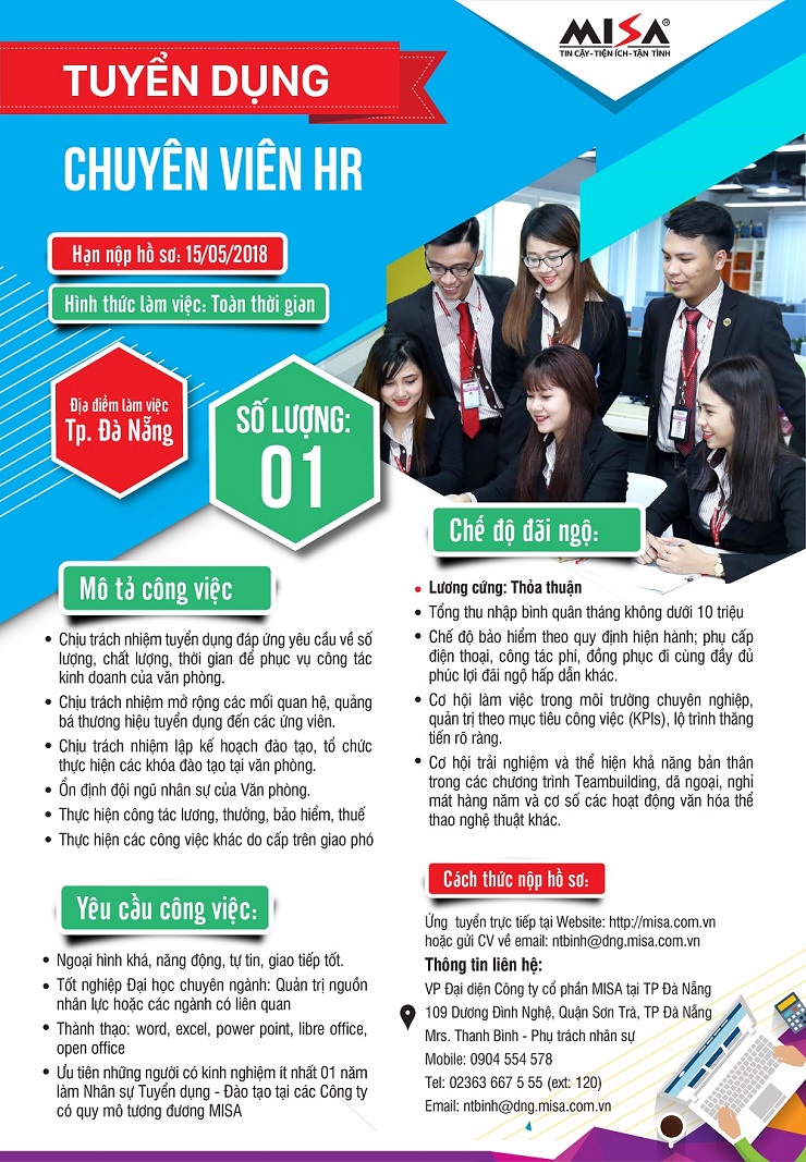 Mẫu mô tả công việc nhân sự HR của MISA