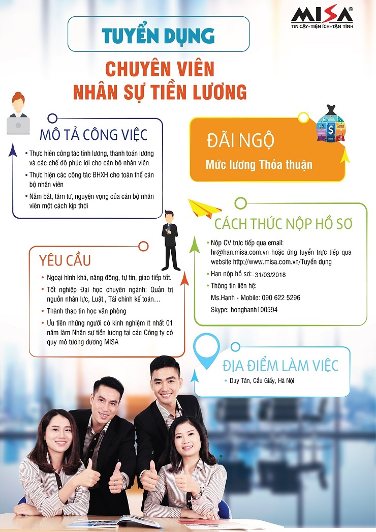 Mẫu JD nhân sự tiền lương của MISA